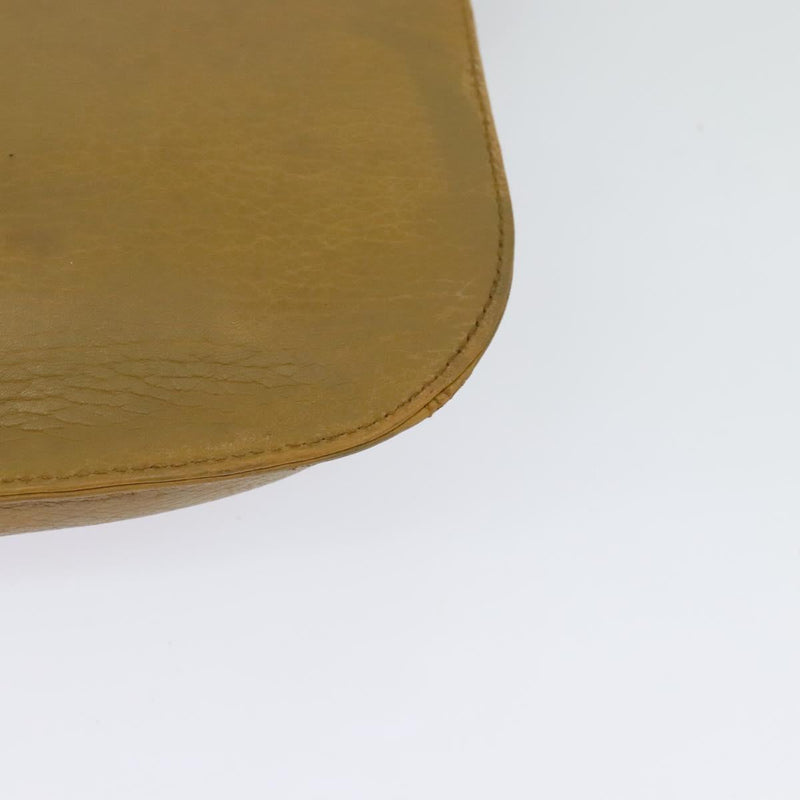 CARTIER Shoulder Bag Leather Beige Gold Auth bs25047