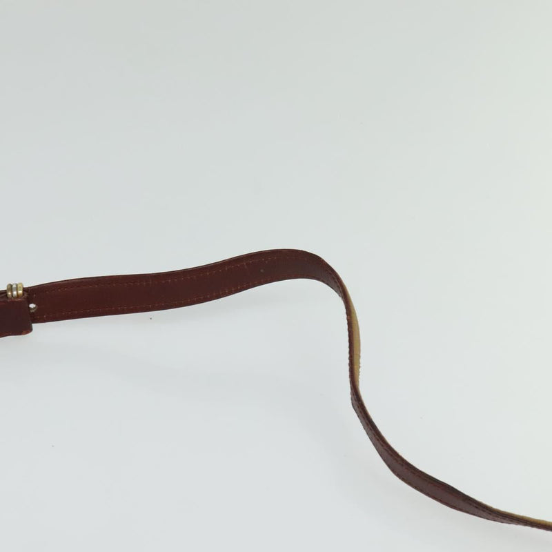 CARTIER Shoulder Bag Leather Beige Gold Auth bs25047
