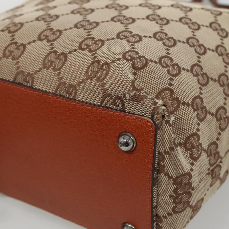 GUCCI GG Canvas Shoulder Bag Beige 120840 Auth bs25053