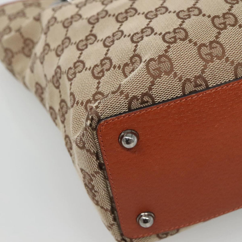 GUCCI GG Canvas Shoulder Bag Beige 120840 Auth bs25053
