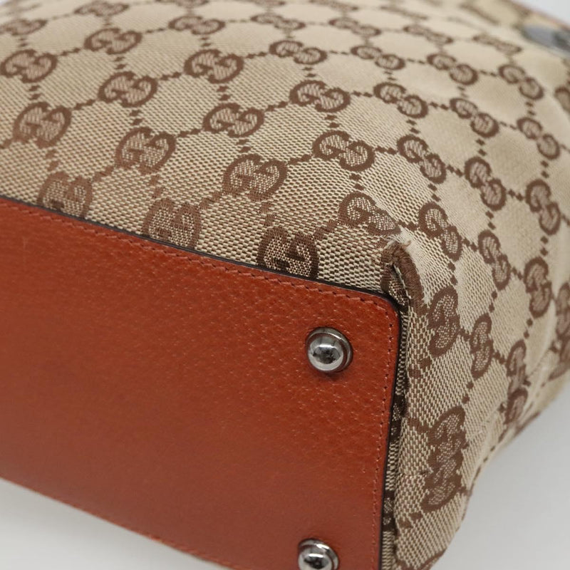 GUCCI GG Canvas Shoulder Bag Beige 120840 Auth bs25053