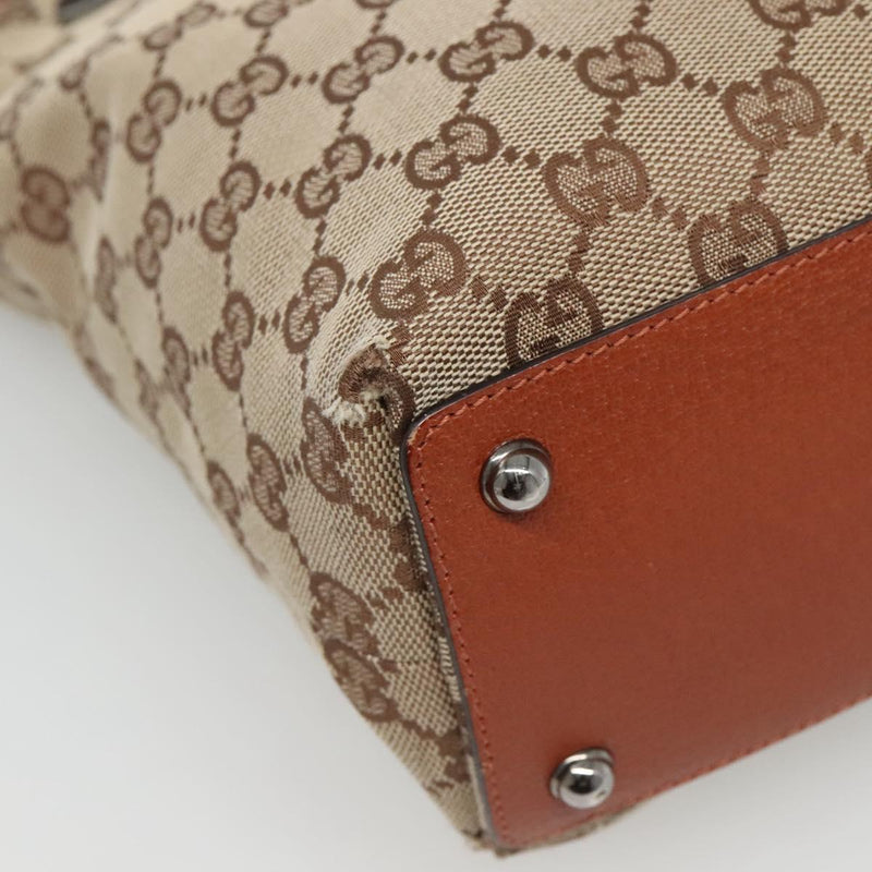 GUCCI GG Canvas Shoulder Bag Beige 120840 Auth bs25053