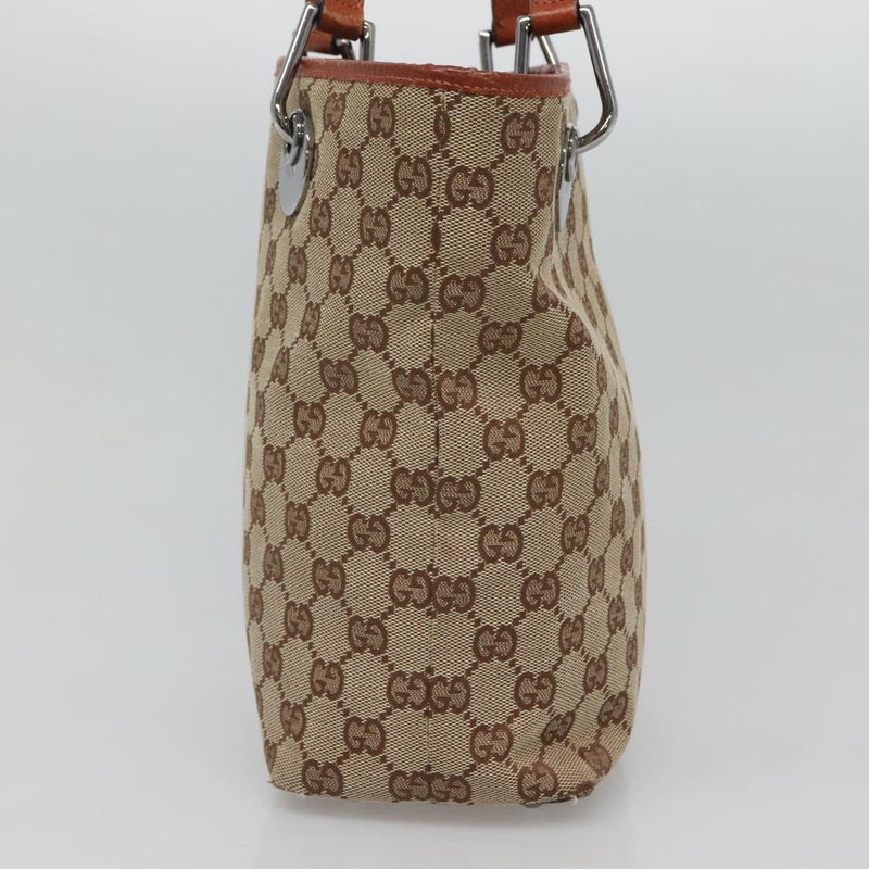 GUCCI GG Canvas Shoulder Bag Beige 120840 Auth bs25053