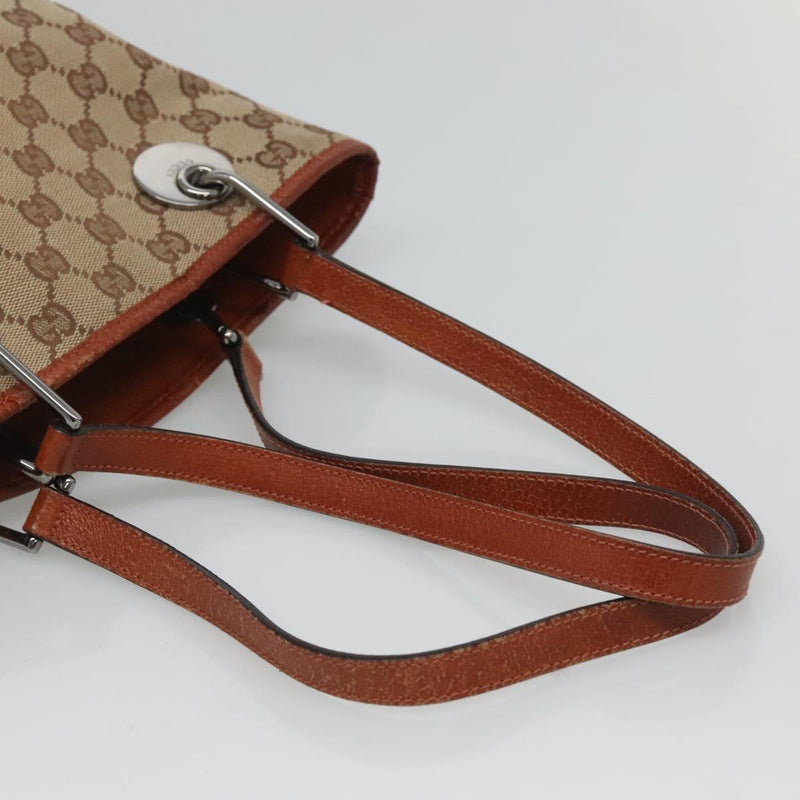 GUCCI GG Canvas Shoulder Bag Beige 120840 Auth bs25053