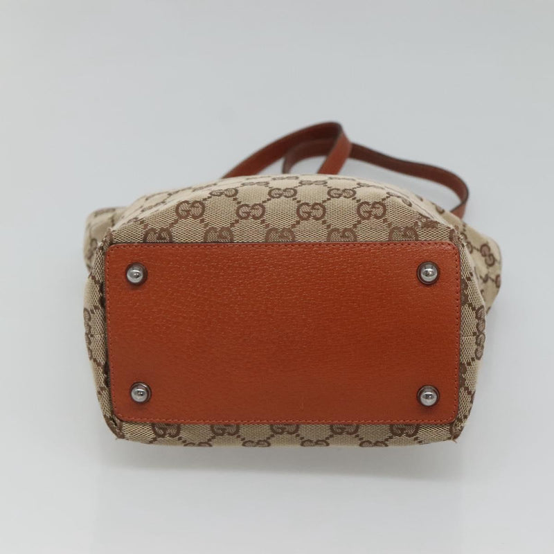 GUCCI GG Canvas Shoulder Bag Beige 120840 Auth bs25053