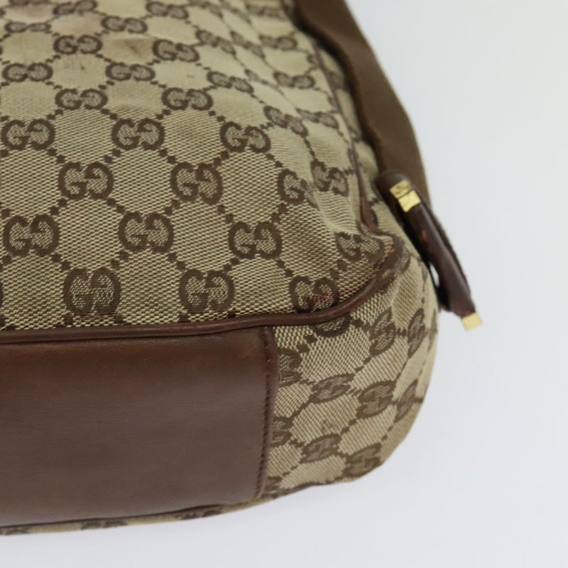 GUCCI GG Canvas Jackie Shoulder Bag Beige Gold Auth bs25055
