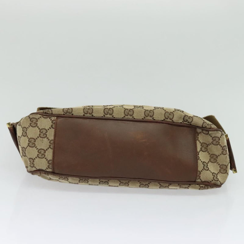 GUCCI GG Canvas Jackie Shoulder Bag Beige Gold Auth bs25055