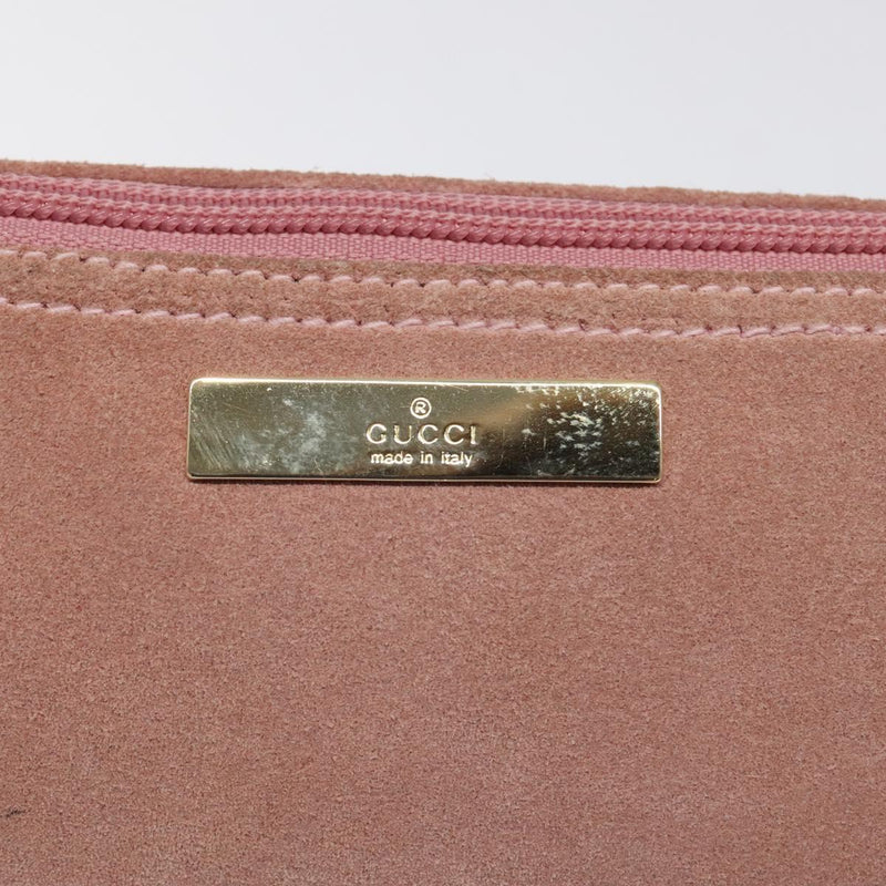 GUCCI Accessory Pouch Suede Pink Gold 039 1103 2123 Auth bs25060