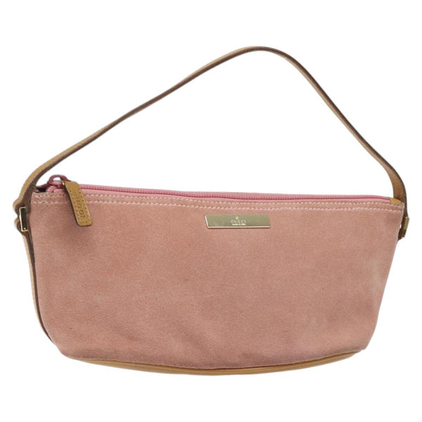 GUCCI Accessory Pouch Suede Pink Gold 039 1103 2123 Auth bs25060