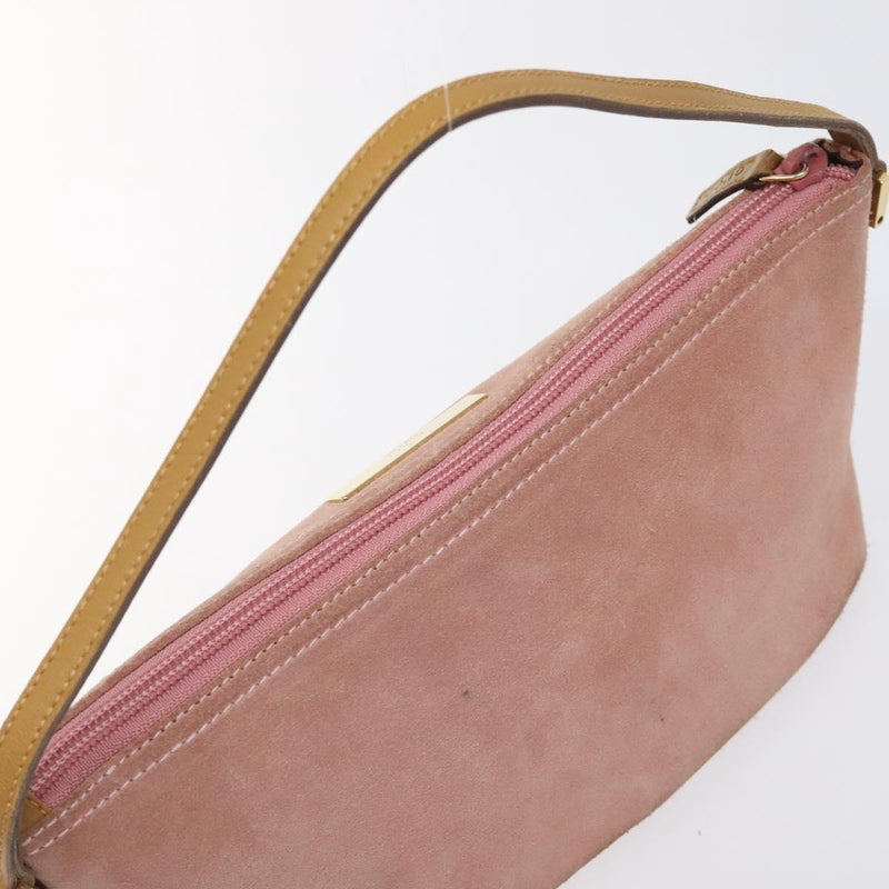GUCCI Accessory Pouch Suede Pink Gold 039 1103 2123 Auth bs25060