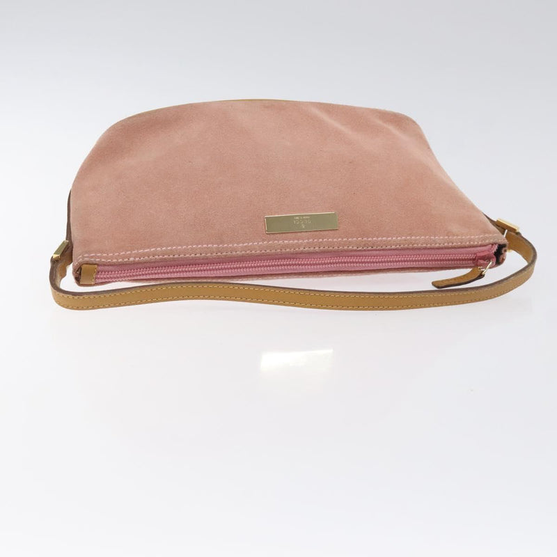 GUCCI Accessory Pouch Suede Pink Gold 039 1103 2123 Auth bs25060