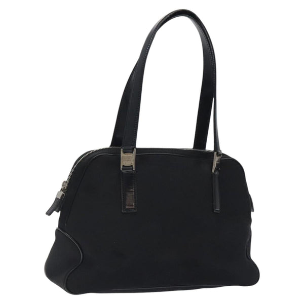 Salvatore Ferragamo Vala Shoulder Bag Nylon Black Silver