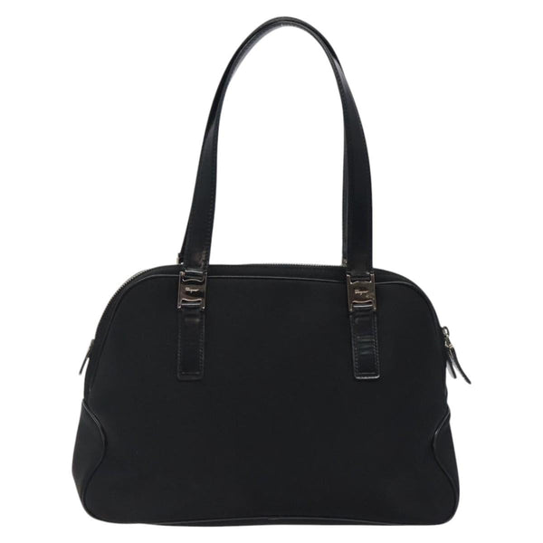 Salvatore Ferragamo Vala Shoulder Bag Nylon Black Silver