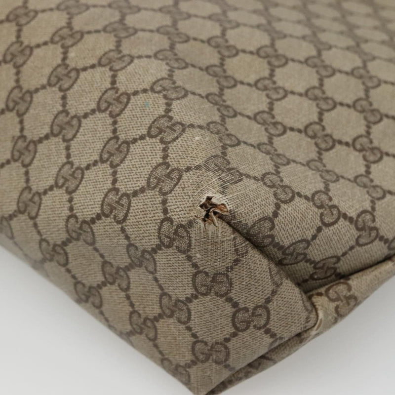 GUCCI GG Supreme Web Sherry Line Bag PVC Beige Gold 39 02 091 Auth bs25087