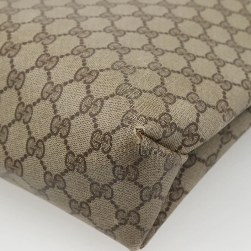 GUCCI GG Supreme Web Sherry Line Bag PVC Beige Gold 39 02 091 Auth bs25087