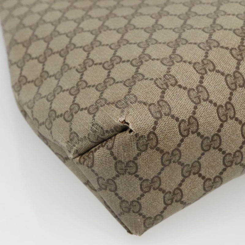 GUCCI GG Supreme Web Sherry Line Bag PVC Beige Gold 39 02 091 Auth bs25087