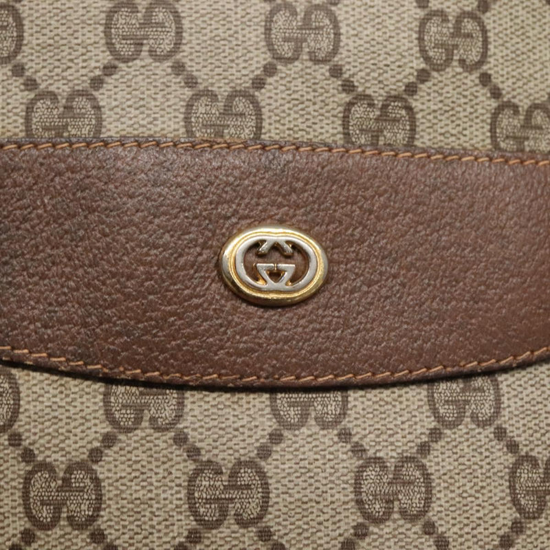 GUCCI GG Supreme Web Sherry Line Bag PVC Beige Gold 39 02 091 Auth bs25087