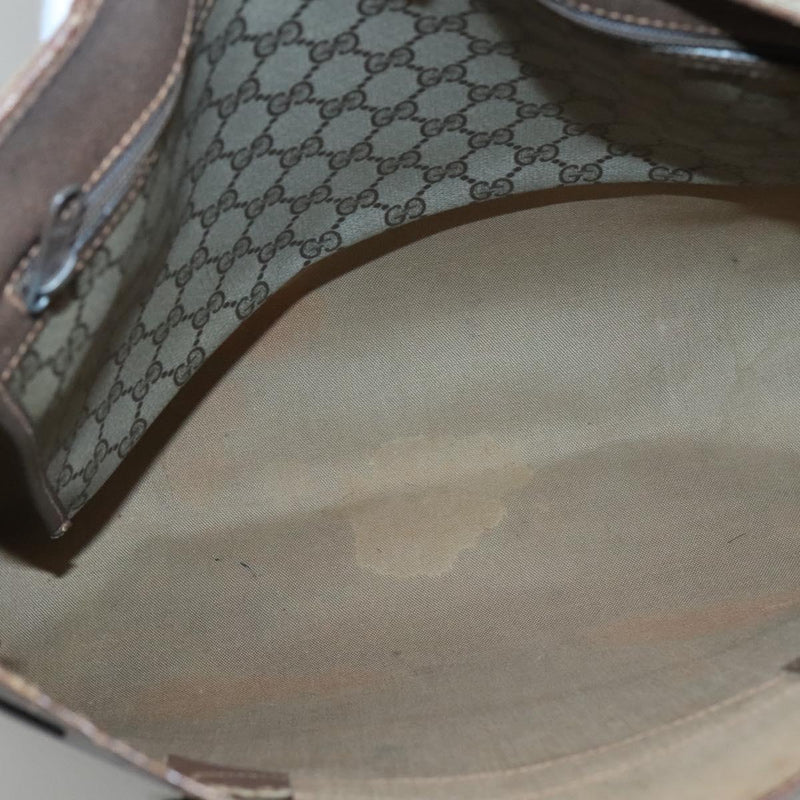 GUCCI GG Supreme Web Sherry Line Bag PVC Beige Gold 39 02 091 Auth bs25087