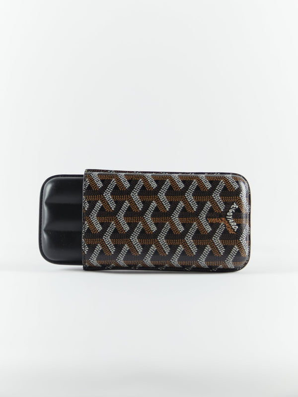 Goyard cigar case coated canvas with the iconic Goyardine monogram