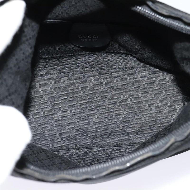 GUCCI Hand Bag Nylon Black Silver 000 0601 Auth ep8657