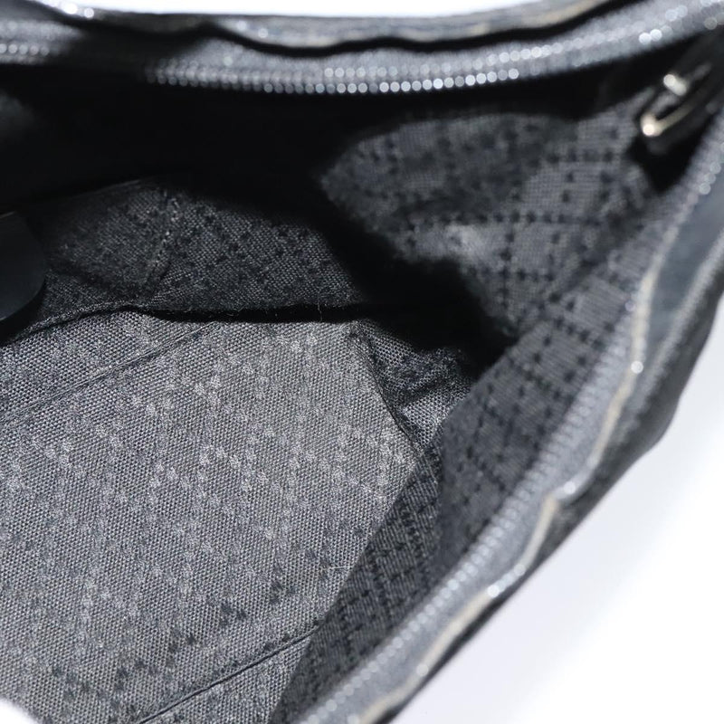 GUCCI Hand Bag Nylon Black Silver 000 0601 Auth ep8657