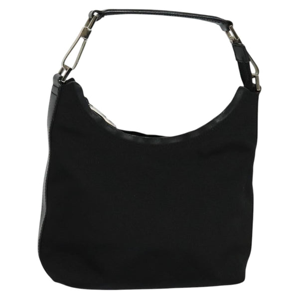 GUCCI Hand Bag Nylon Black Silver 000 0601 Auth ep8657