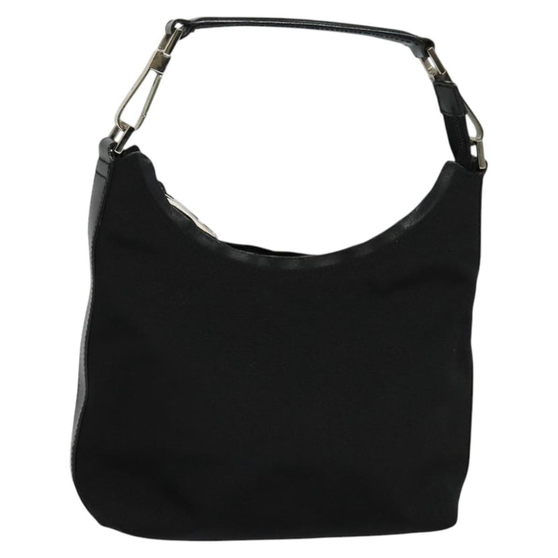 GUCCI Hand Bag Nylon Black Silver 000 0601 Auth ep8657