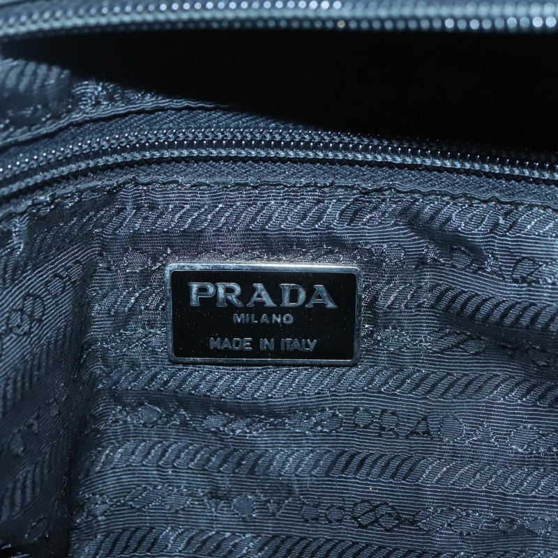 PRADA Chain Shoulder Bag Leather Black Auth ep8669
