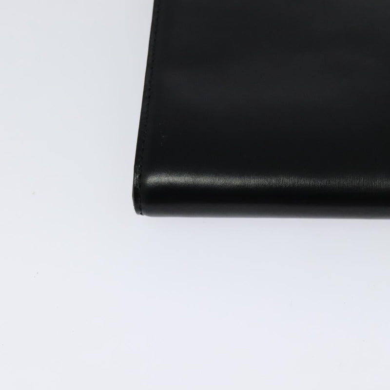 LOUIS VUITTON Opera Line Aegean Clutch Bag Leather Black M63962 LV Auth ep8687