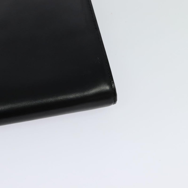 LOUIS VUITTON Opera Line Aegean Clutch Bag Leather Black M63962 LV Auth ep8687