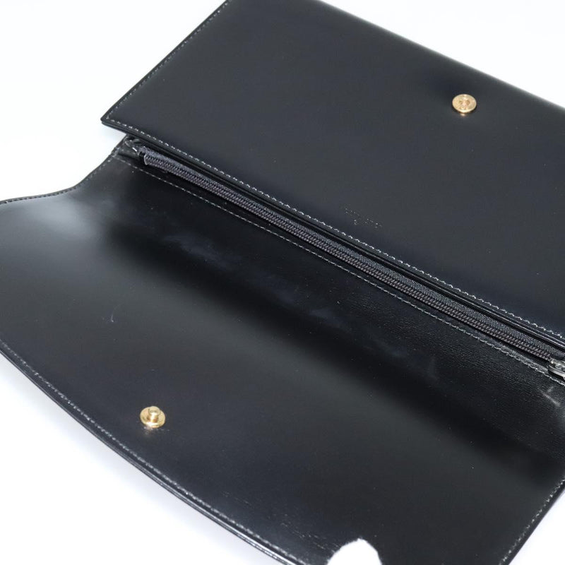 LOUIS VUITTON Opera Line Aegean Clutch Bag Leather Black M63962 LV Auth ep8687