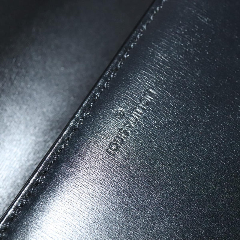LOUIS VUITTON Opera Line Aegean Clutch Bag Leather Black M63962 LV Auth ep8687