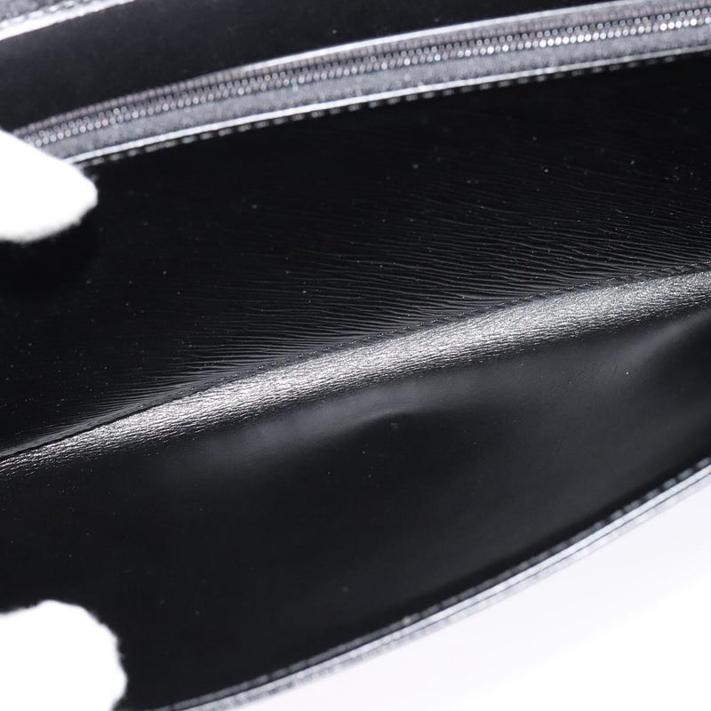 LOUIS VUITTON Opera Line Aegean Clutch Bag Leather Black M63962 LV Auth ep8687