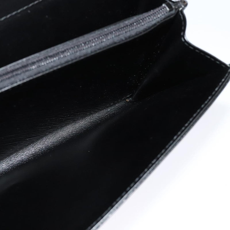 LOUIS VUITTON Opera Line Aegean Clutch Bag Leather Black M63962 LV Auth ep8687