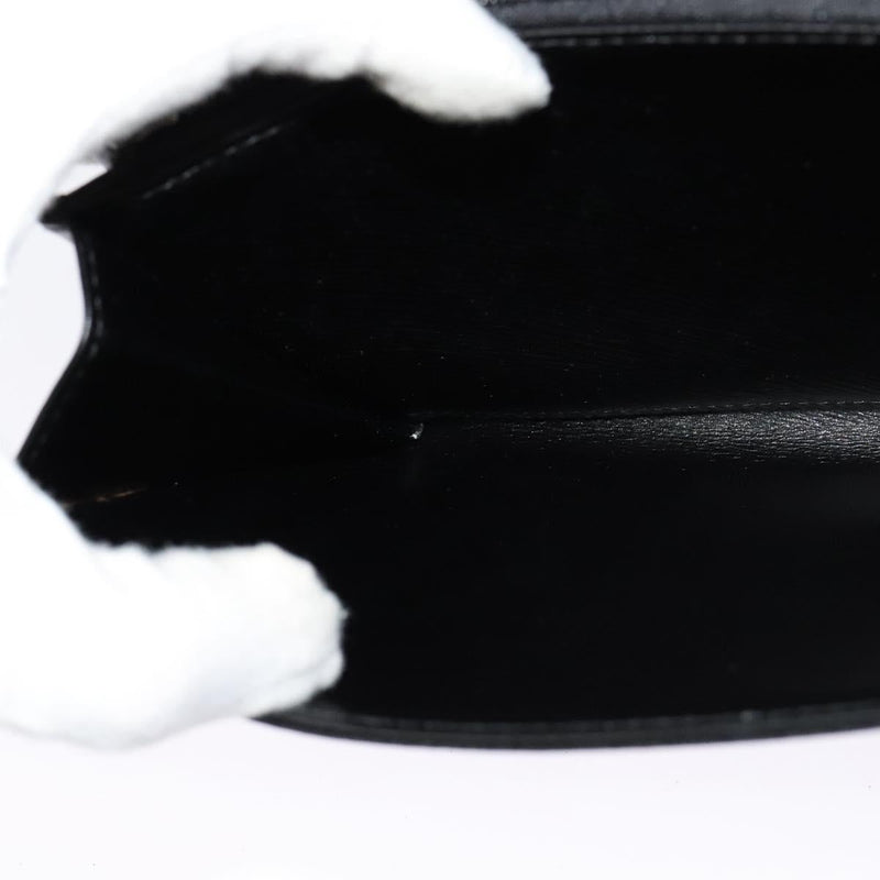 LOUIS VUITTON Opera Line Aegean Clutch Bag Leather Black M63962 LV Auth ep8687