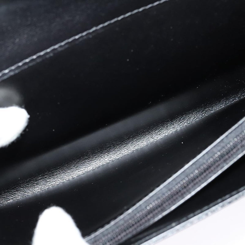 LOUIS VUITTON Opera Line Aegean Clutch Bag Leather Black M63962 LV Auth ep8687