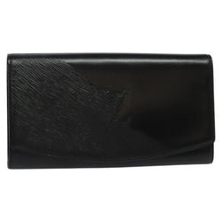 LOUIS VUITTON Opera Line Aegean Clutch Bag Leather Black M63962 LV Auth ep8687