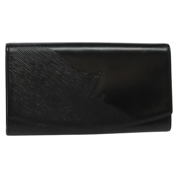 LOUIS VUITTON Opera Line Aegean Clutch Bag Leather Black M63962 LV Auth ep8687