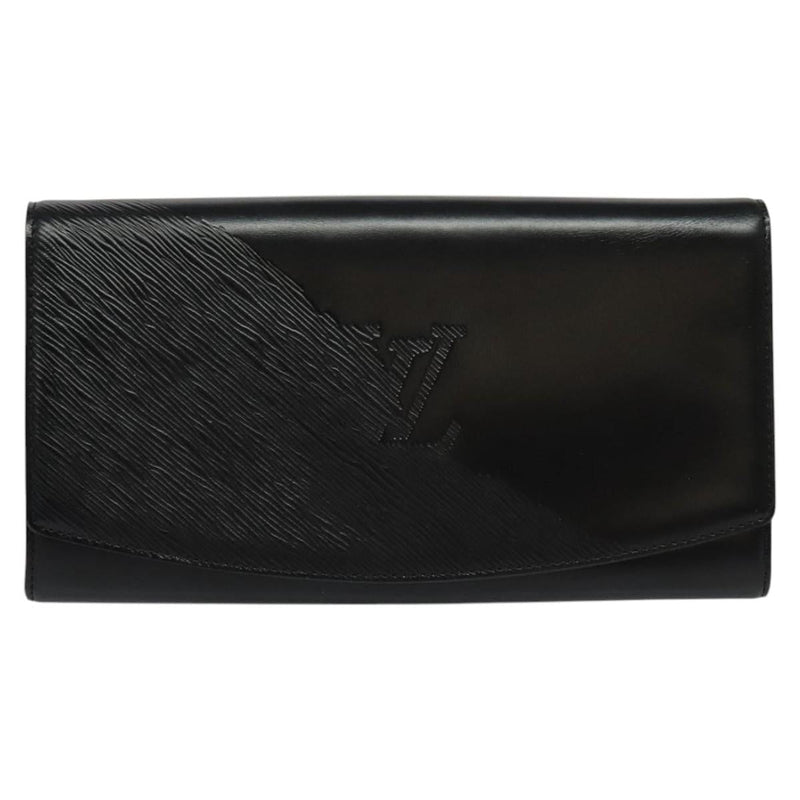 LOUIS VUITTON Opera Line Aegean Clutch Bag Leather Black M63962 LV Auth ep8687