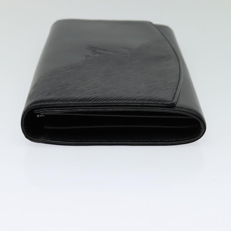 LOUIS VUITTON Opera Line Aegean Clutch Bag Leather Black M63962 LV Auth ep8687