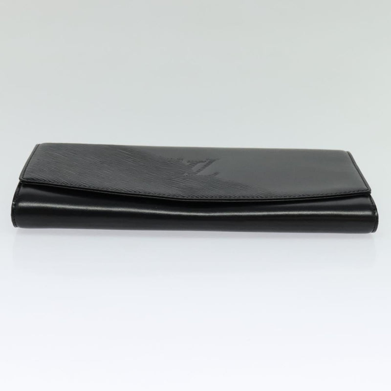 LOUIS VUITTON Opera Line Aegean Clutch Bag Leather Black M63962 LV Auth ep8687