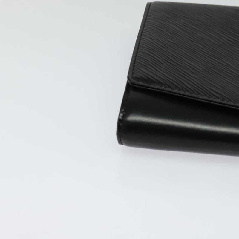 LOUIS VUITTON Opera Line Aegean Clutch Bag Leather Black M63962 LV Auth ep8687