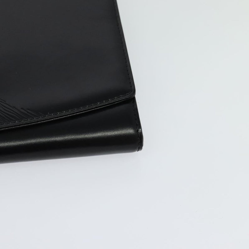 LOUIS VUITTON Opera Line Aegean Clutch Bag Leather Black M63962 LV Auth ep8687