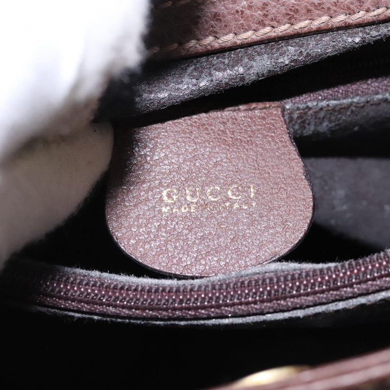 GUCCI Bamboo Hand Bag Leather Brown Gold 002 1186 0260 Auth ep8693