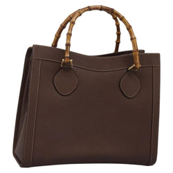 GUCCI Bamboo Hand Bag Leather Brown Gold 002 1186 0260 Auth ep8693