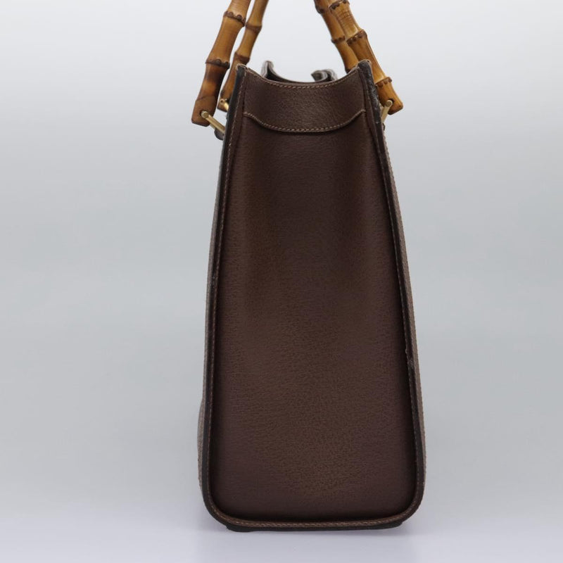 GUCCI Bamboo Hand Bag Leather Brown Gold 002 1186 0260 Auth ep8693