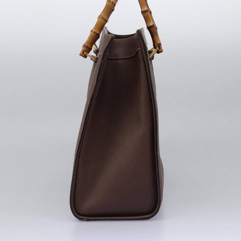 GUCCI Bamboo Hand Bag Leather Brown Gold 002 1186 0260 Auth ep8693