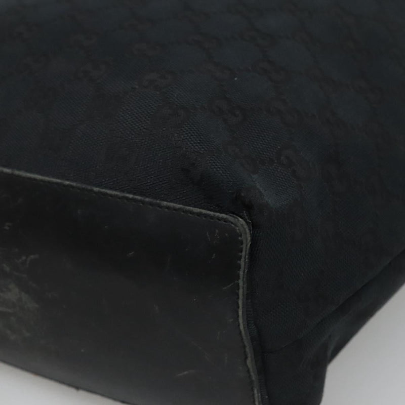 GUCCI GG Canvas Tote Bag Black Gold 002 1098 3444 Auth ep8698