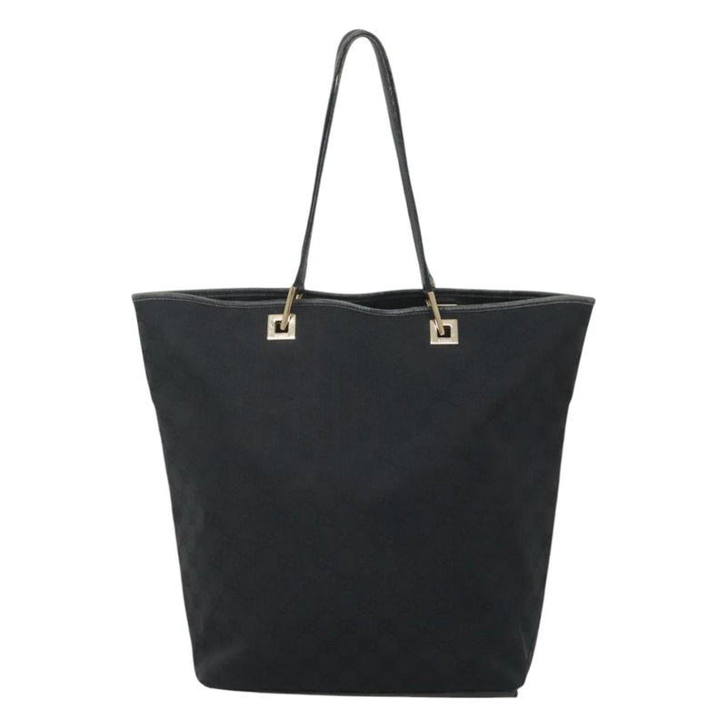 GUCCI GG Canvas Tote Bag Black Gold 002 1098 3444 Auth ep8698