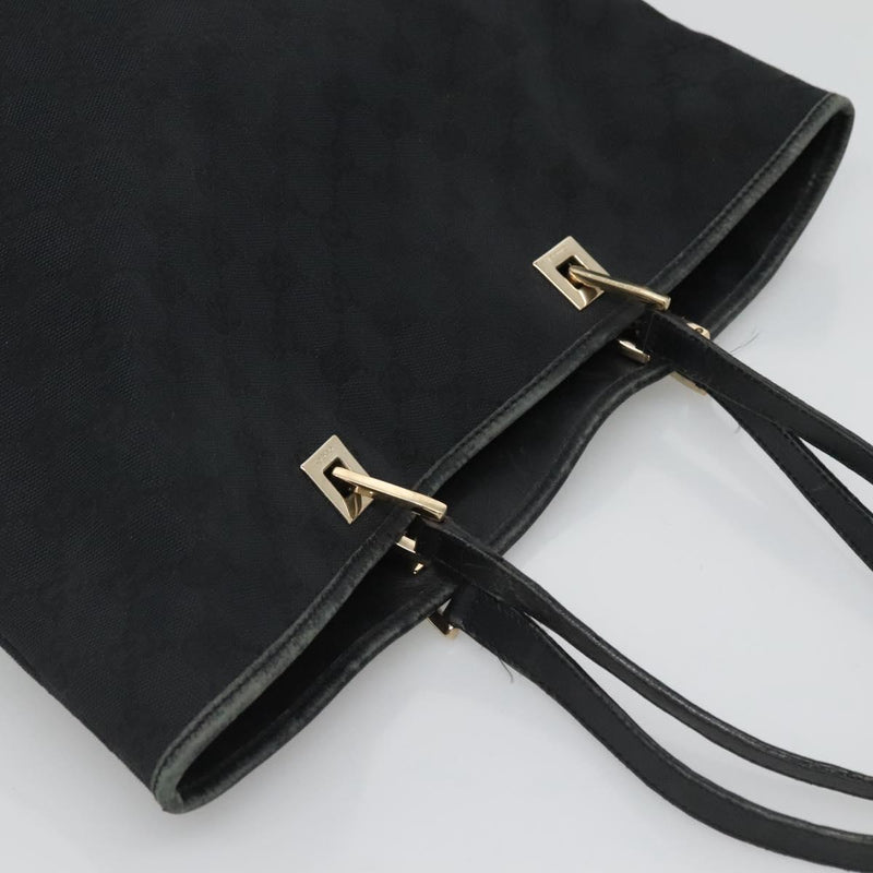 GUCCI GG Canvas Tote Bag Black Gold 002 1098 3444 Auth ep8698